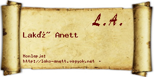 Lakó Anett névjegykártya